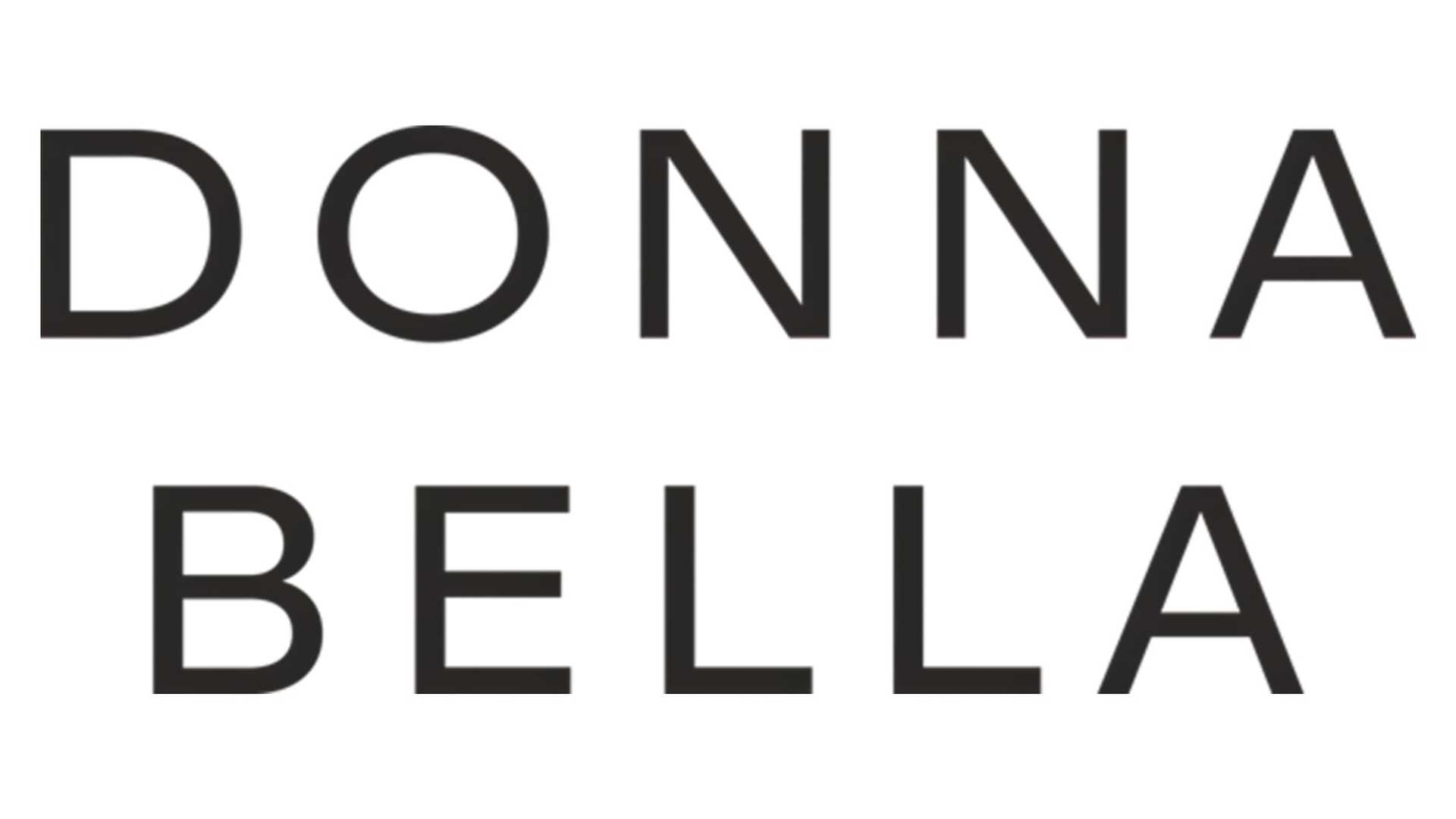 Text logo: "DONNA BELLA" in bold, black font on a white background.