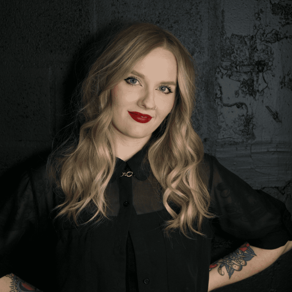 Portrait of Jenna Schaeper, a professional stylist at Educe Salon, showcasing their expertise and style.
