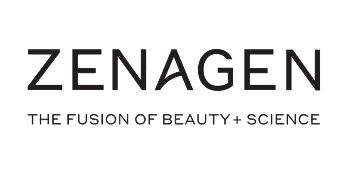 Zenagen logo with tagline "The Fusion of Beauty + Science.
