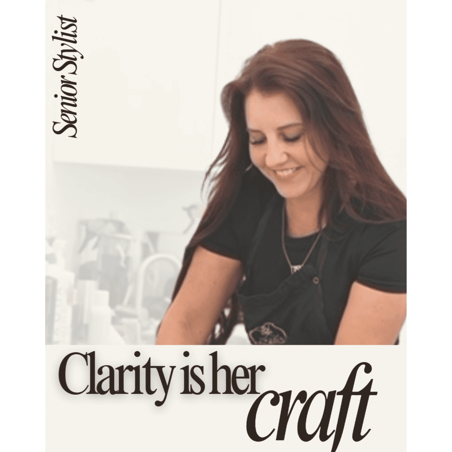 Portrait of Jessica R, a professional stylist at Luscious and Co. Beauty, showcasing their expertise and style.