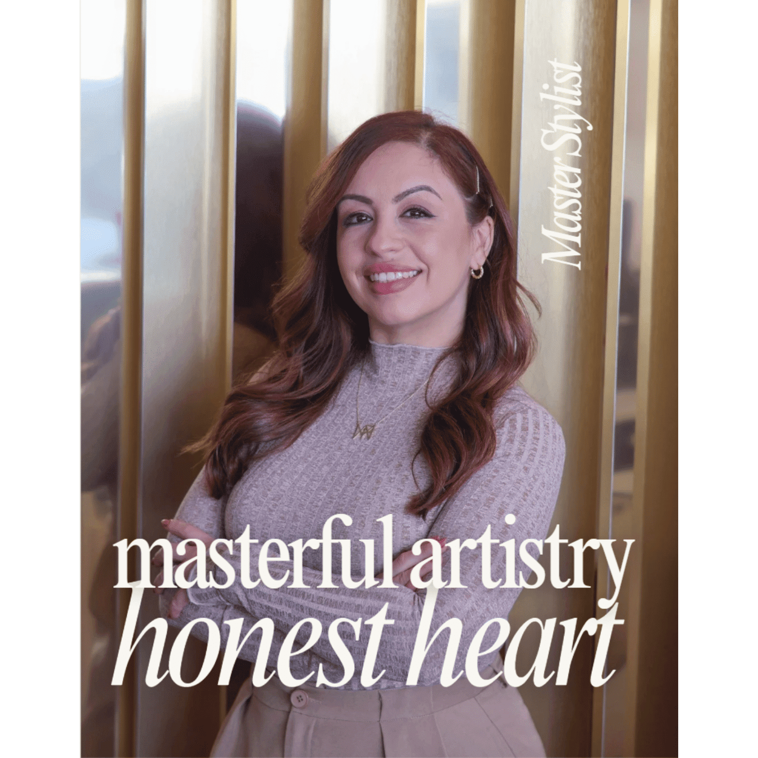 Portrait of Mia M, a professional stylist at Luscious and Co. Beauty, showcasing their expertise and style.