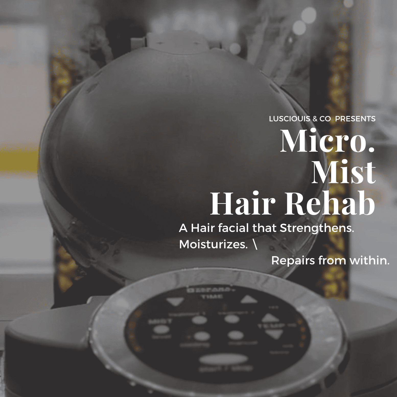 Micro Mist Hair Rehab device with a description of its hair strengthening benefits.