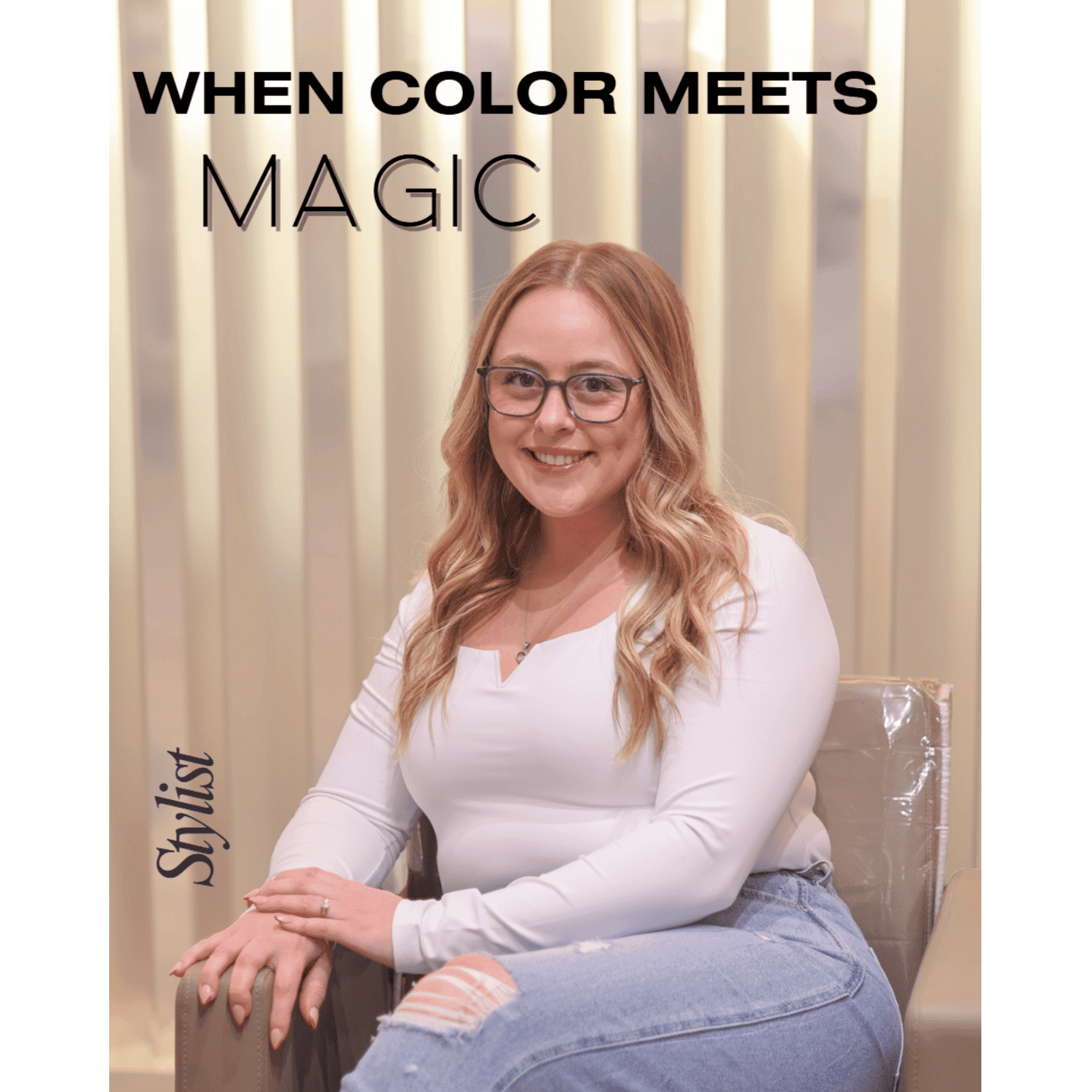 Portrait of Samantha C, a professional stylist at Luscious and Co. Beauty, showcasing their expertise and style.