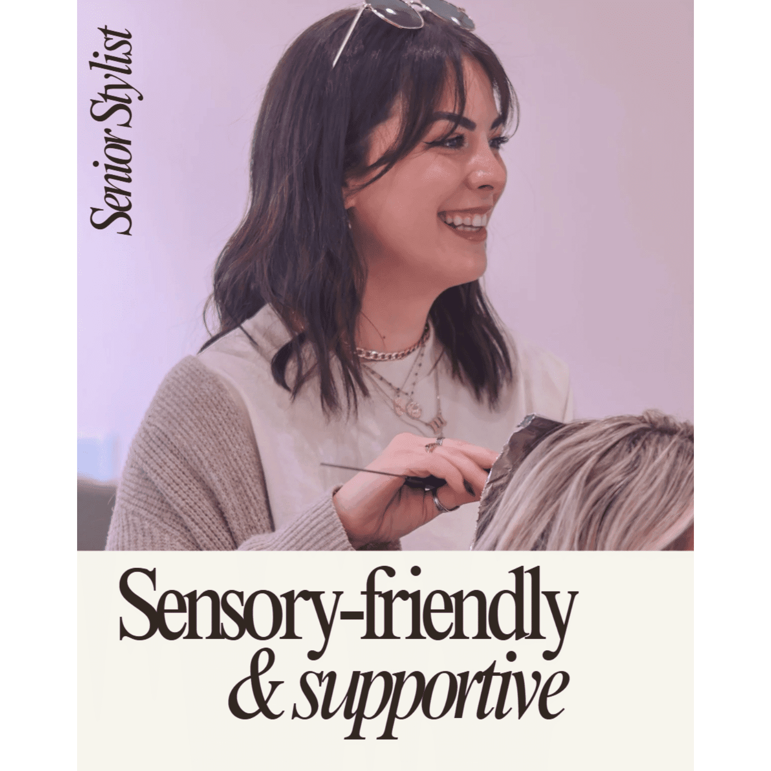 Portrait of Allie K, a professional stylist at Luscious and Co. Beauty, showcasing their expertise and style.