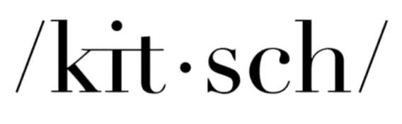 /kitsch/ pronounced in black text, white background.
