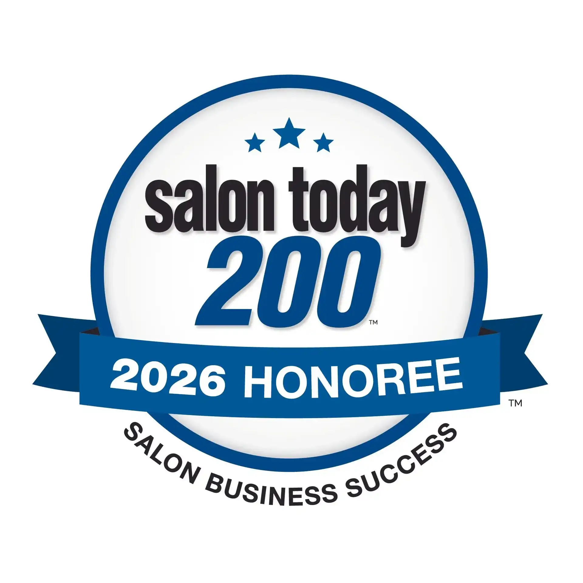 SALON TODAY 200 logo, 2026 Honoree for Salon Business Success.