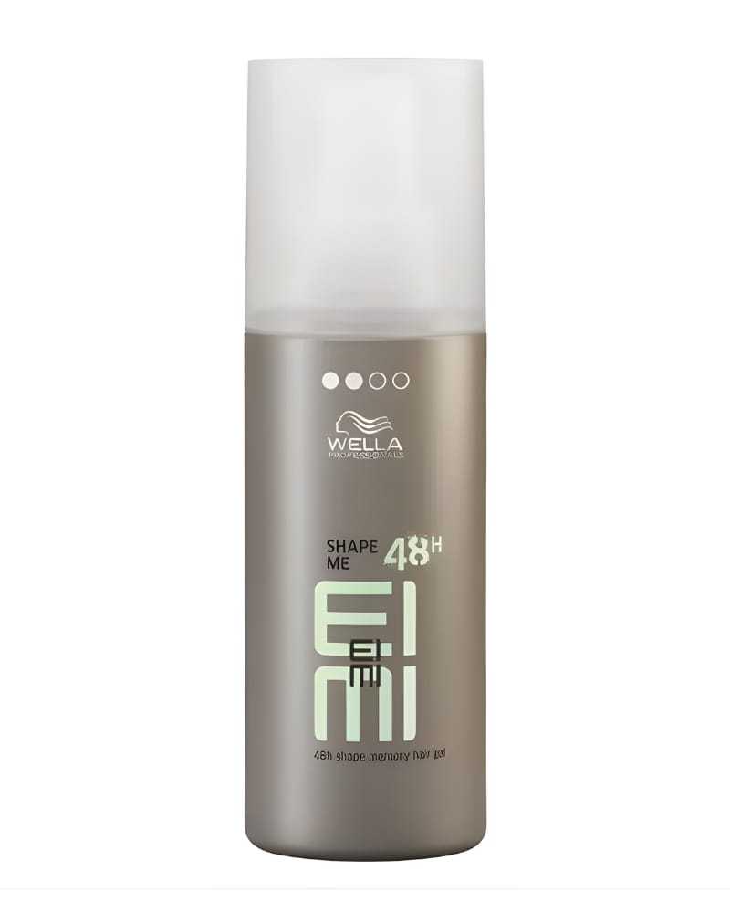 Wella EIMI Shape Me 48H hair gel, 150ml silver bottle, styling product for long-lasting hold.
