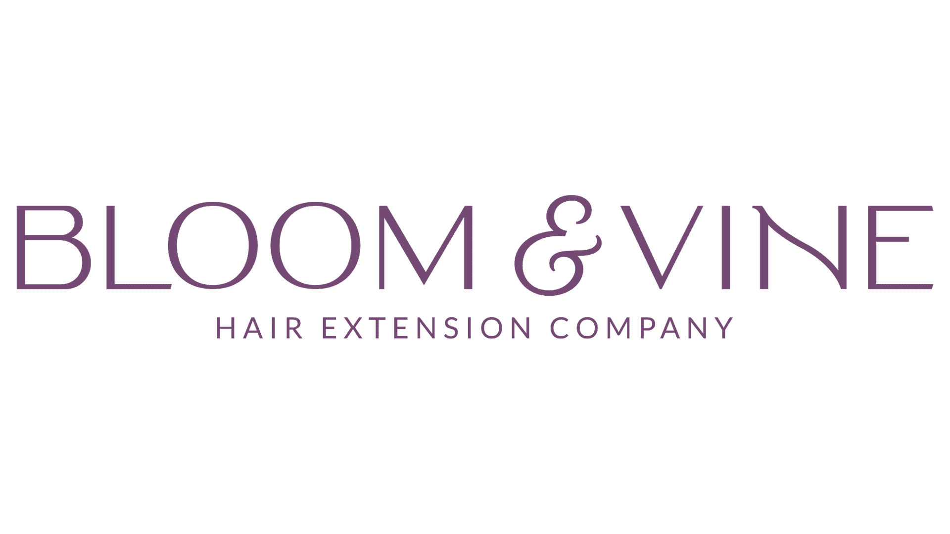 Bloom & Vine logo for a hair extension company in purple text.